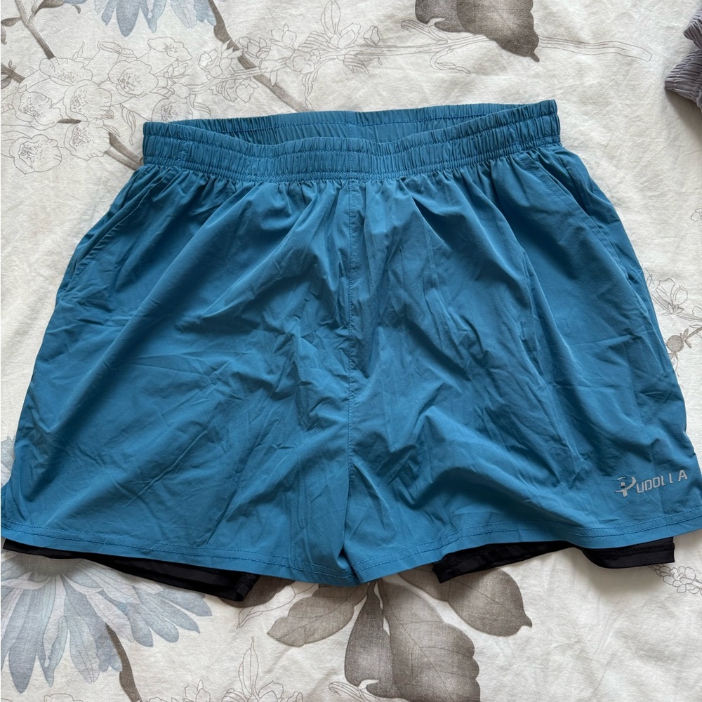 Pudolla Men's Blue Athletic Shorts